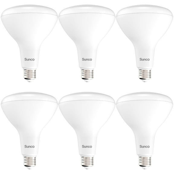 Sunco 6 Pack BR40 LED Light Bulbs, Indoor Flood Lights, Recessed Can Light Bulb, 1400 LM, 17W (100W Equivalent), 4000K Cool White, Dimmable, E26 Base, for Home, Bedroom, Kitchen UL