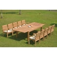 thumbnail image 4 of Grade-A Teak Dining Set: 10 Seater 11 Pc: 122" Caranas Double Extension Rectangle Table And 10 Leveb Stacking Arm Chairs WholesaleTeak #WMDSWVm, 4 of 4
