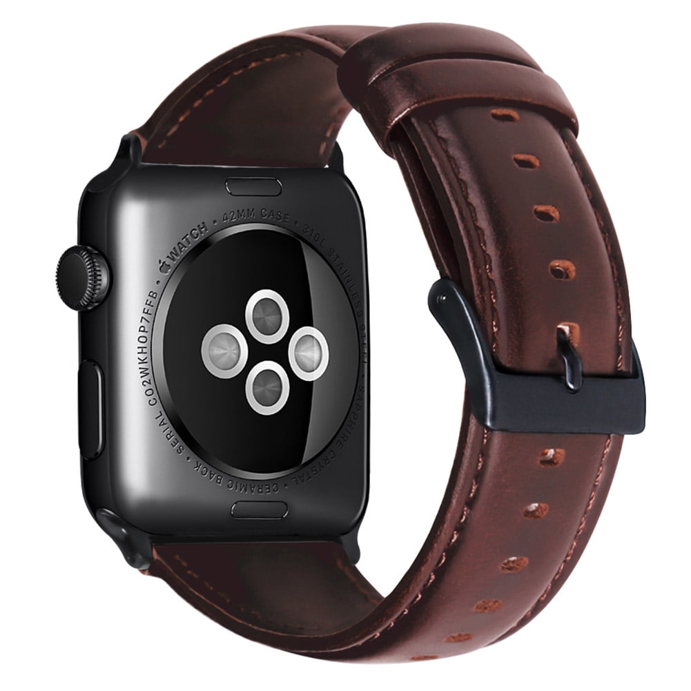 Electronic Retro Vintage Leather Strap Replacement Watchband for Apple Watch Series 3 2 1 42mm 38mm 42mm red brown Walmart