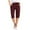 Wine, variant on Women's Knee Length Capri Pants cotton linen drawstring capris Solid Color High Waist Casual Summer Pant Clearance Capris for Women 7.00