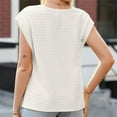thumbnail image 3 of UAMVSH Womens Tops Dressy Casual Cap Sleeve Asymmetrical V Neck Work Shirts Trendy Summer Blouses, 3 of 4