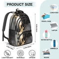 thumbnail image 5 of Black and Gold Marble Pattern Backpack for School, Cute School Bag with Adjustable Shoulder Straps and Padded Back, 16.9"x12.6"x5.9", 5 of 5