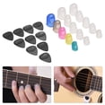 thumbnail image 1 of Púas Kit de accesorios de guitarra incluye 15pcs Protectores de dedos de guitarra de silicona + 10pcs Selecciones de guitarra para principiantes de guitarra acústica TOMSHOO Púas, 1 of 5