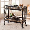 thumbnail image 6 of Pemberly Row Two-Tone Black and Natural Brown Rattan 2-Tier Kitchen Cart, 6 of 8