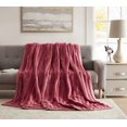 thumbnail image 3 of Nestl Ultra Plush Cozy Faux Fur Heavy Warm Rabbit Bed Blanket, 82 x 102, Rose Red, 3 of 5