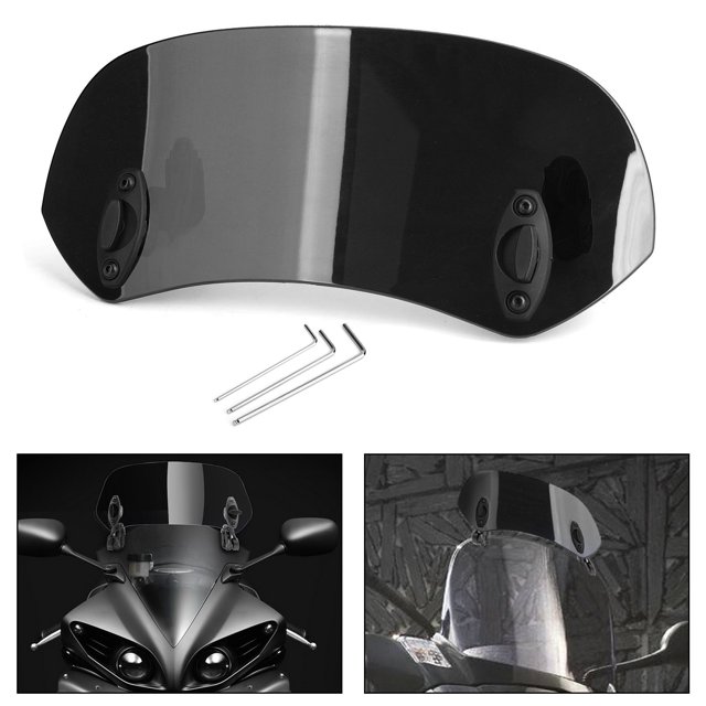Universal Adjustable Clip On Windshield Extension Spoiler Wind Deflector Black
