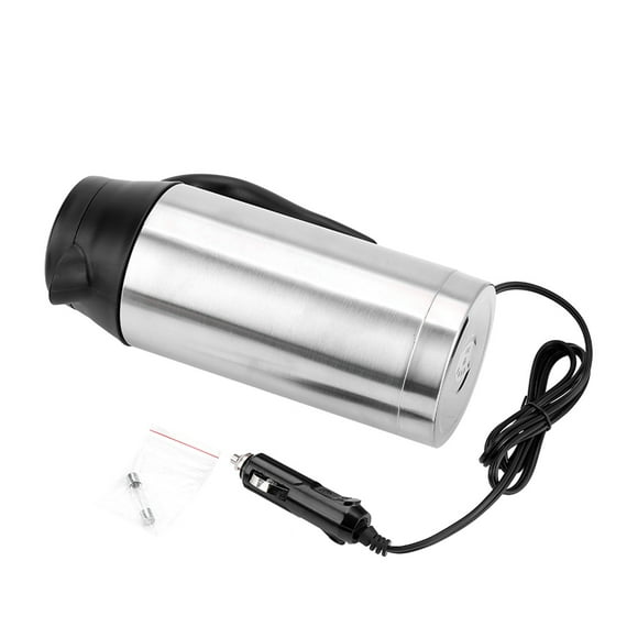 BuyWeek Bouilloire Chauffante électrique 24 V, Bouilloire électrique de Voiture 750 ML, Thermos de Voyage électrique en Acier Inoxydable pour Chauffer l'eau, Le Café, Le Lait, Le Thé