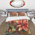 thumbnail image 2 of Designart "Poinsettias Red Blossoming II" Floral Poinsettia Bedding Covert Set - Poinsettia Red Floral Bed Set With 2 Shams, 2 of 6