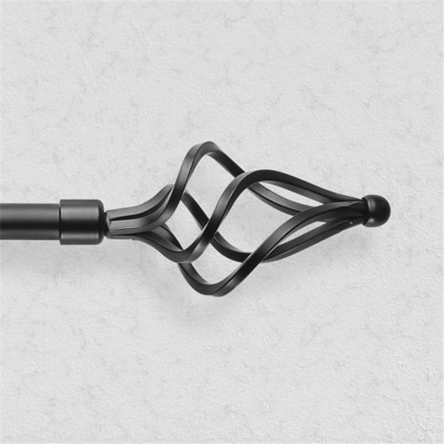 Chicology RDBBK66120 Tringles à Rideaux avec Matériel de Draperie 0,75 Po de Diamètre Cage Torsadée, Brigida Noir - s'Étend de 66 à 120 Po