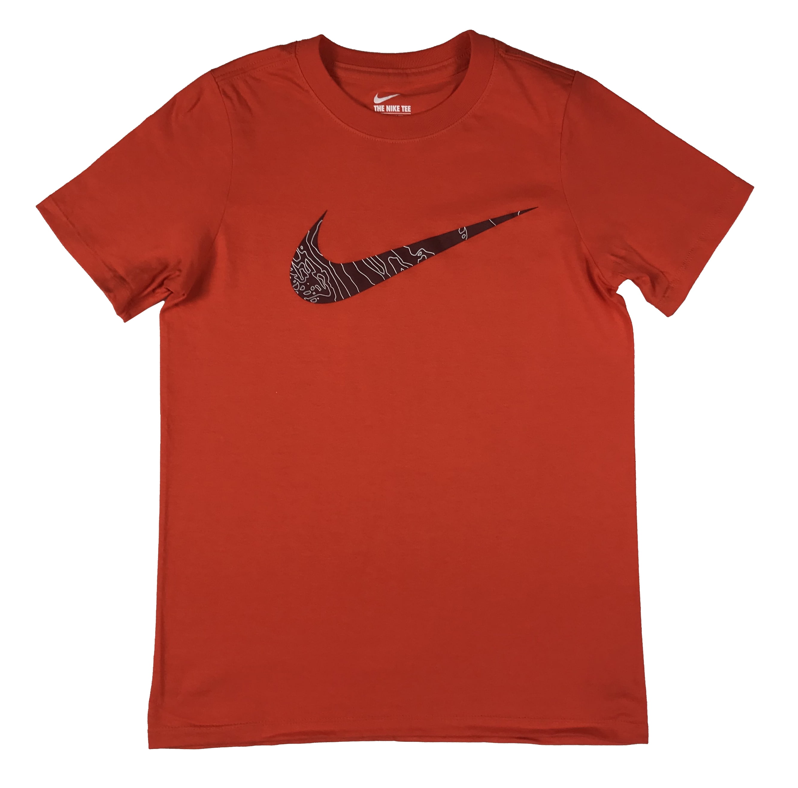 Nike - Nike Boys Big Swoosh Topography Graphic Cotton Shirt Orange New ...