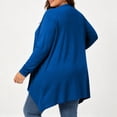 thumbnail image 2 of Plus Size Cardigans for Women Soft Long Sleeve Open Front Draped Cardigan Sweater Lightweight 1X-5X Fall Clothes (3XL, Blue), 2 of 8