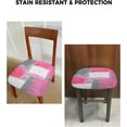 thumbnail image 4 of Dining Room Chair Seat Covers, Abstract Pink Grey White Geometric Oil Painting Removable Stretch Chair Seat Cushion Slipcovers Protector for Holiday Party Festival Decoration, Set of 6, 4 of 6
