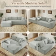 thumbnail image 3 of Muumblus Modular Sectional Sofa, Oversized L-Shape Cloud Couch, Modern Corduroy Sleeper Couches for Living Room, No Assembly Required, Light Grey (Left Facing Chaise), 3 of 11