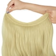 thumbnail image 3 of SHCKE Fish Line Extensions 20 Inch Invisible Hair Extensions with Transparent Fish Line Removable Secure Clips Synthetic Wavy Curly Secret Hairpiece Bleach Blonde, 3 of 6