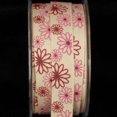 thumbnail image 2 of The Ribbon People Cream White and Pink Floral Wired Craft Ribbon 0.5" x 54 Yards, 2 of 2