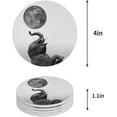 thumbnail image 1 of RYLABLUE Funny Elephant with The Moon Set of 6 Round Coaster for Drinks, Absorbent Ceramic Stone Coasters Cup Mat with Cork Base for Home Kitchen Room Coffee Table Bar Decor, 1 of 5
