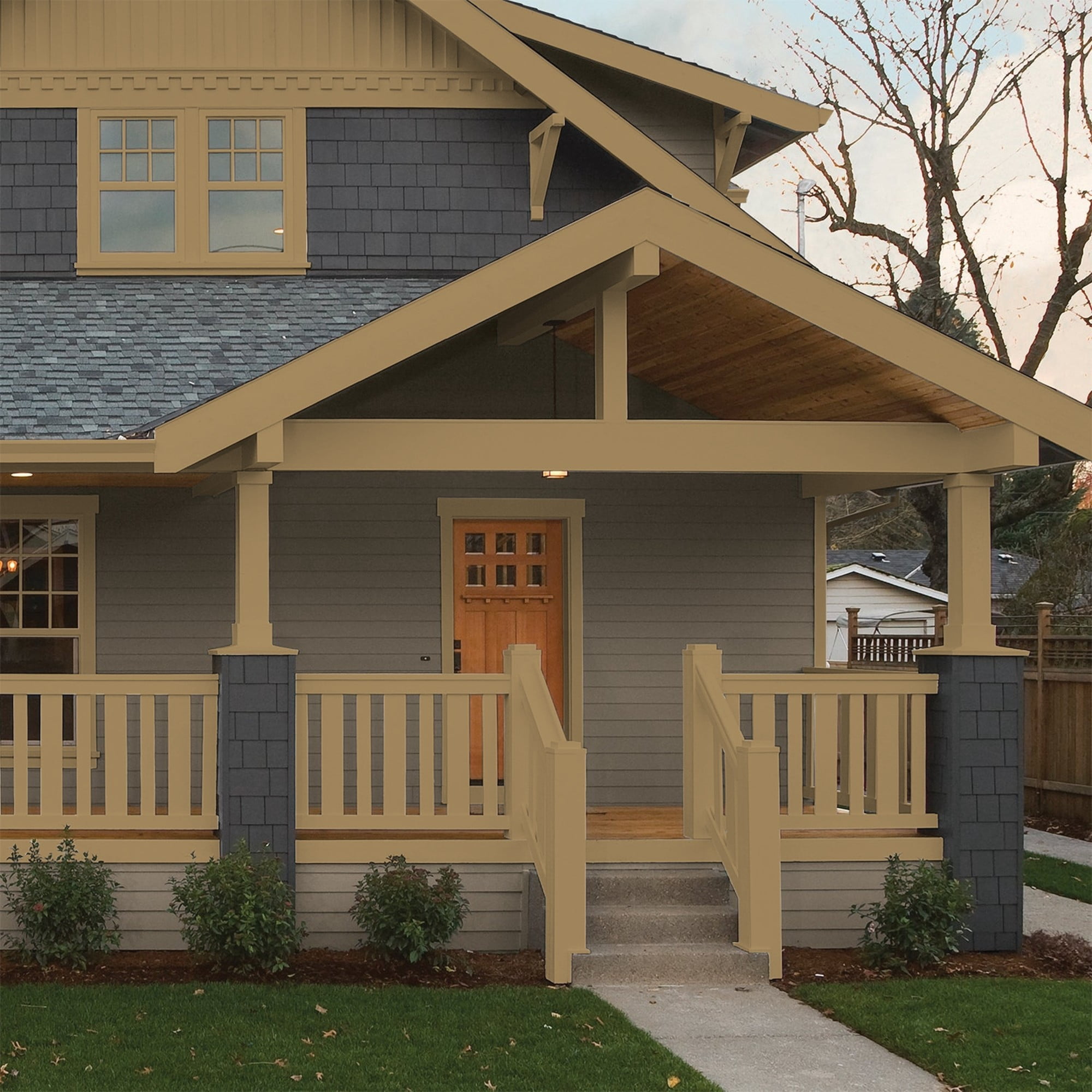 Glidden One Coat Timber Beam / Brown Semi-Gloss Exterior Paint with Primer, 1 Gallon