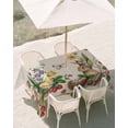 thumbnail image 3 of 60x84 Inch Outdoor Tablecloth with Umbrella Hole Zipper Rectangle Spring Easter Rectangular Tablecloths Outside Waterproof Country Bunny Chick Floral Butterflies Burlap Patio Table Cover for Picnic, 3 of 8