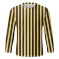 thumbnail image 4 of Rggeeun Men'S Tee Fashion Vertical Stripes Print Cotton Knit Crew Neck Long Sleeve Slim Fit For Holiday Workout Casual Tops,Yellow,S, 4 of 4
