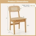 thumbnail image 3 of Costway Rattan Accent Chairs Set of 2 Bamboo Frame Cane Woven Backrest &Seat Dining Room, 3 of 8