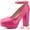 Hot Pink, variant on DARING DIVA Women's Platform Ankle Strap Chunky Heel Mary Janes Pumps Black 7