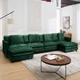 thumbnail image 2 of SZLIZCCC Modular Sectional Sofa with Movable Ottoman, L/U Shaped Chenille Fabric Couch with High - End Material,Flexible Combination for Living Room, Office, Apartment Green4+2, 2 of 7