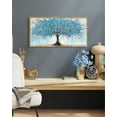 thumbnail image 4 of SHENIFY Tree Wall Art Blue Nature Tree of Life Abstract Wall Art Modern Large Panoramic Landscape Artwork Living Room Bedroom Home Decor 8x16in Natural Framed, 4 of 5