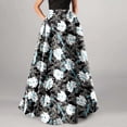 thumbnail image 2 of Summer Maxi Skirts for Women 2026 Elegant Floral Maxi Skirt with Pockets Swing Pleated Party Skirts for Women, 2 of 5