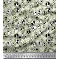 thumbnail image 1 of Soimoi Japan Crepe Satin Fabric Crossbone & Skull Halloween Printed Fabric 1 Yard 42 Inch Wide, 1 of 1