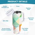 thumbnail image 2 of Yayeee 30oz Double-Wall Insulated Stainless Steel Tumbler with Handle Bottle, Abstract Geometric, 2 of 8