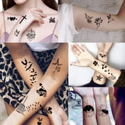 Yazhiji 60 Sheets Waterproof Temporary Tattoos - Tiny Fake Tattoo, Flowers Crowns Stars Animal Butterfly Collection
