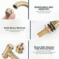 thumbnail image 3 of WOWOW Vantge Kitchen Faucet Brass with Side Sprayer, 4 Hole Kitchen Faucet 2 Handle  Centerset Faucet, 3 of 7