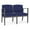 Cobalt, variant on Amherst Steel Reception Waiting 2-Seat Chair / Charcoal Steel / Navy Blue