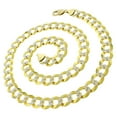 thumbnail image 2 of 14K Yellow Gold 12MM Solid Cuban Curb Link Two-Tone Pave Chain Necklaces, Real 14K Gold, Next Level Jewelry, 2 of 4