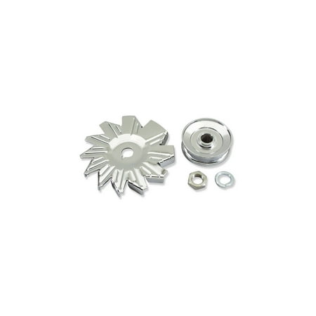 - Eckler's Premier Products 50203317 Chevelle Alternator Fan & Pulley Kit Single Groove Chrome