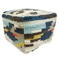 thumbnail image 6 of Home&Manor Wool Cotton Carly Cube Pouf, 6 of 7