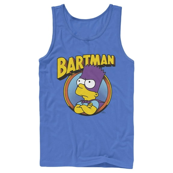 Men's The Simpsons Bartman  Tank Top Royal Blue Small