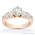 thumbnail image 2 of Round Cut Charles & Colvard Moissanite 5-Stone Engagement Ring in 14k Rose Gold, 2 of 5
