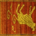 thumbnail image 1 of Ahgly Company Machine Washable Indoor Square Animal Yellow Traditional Area Rugs, 6' Square, 1 of 4