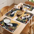 thumbnail image 5 of Placemat Set of 4 White Black Rooster Fruit Trees Placemats for Dining Table Oil Painting Washable Table Mats for Kitchen and Party Decor Indoor & Outdoor Use, 5 of 8
