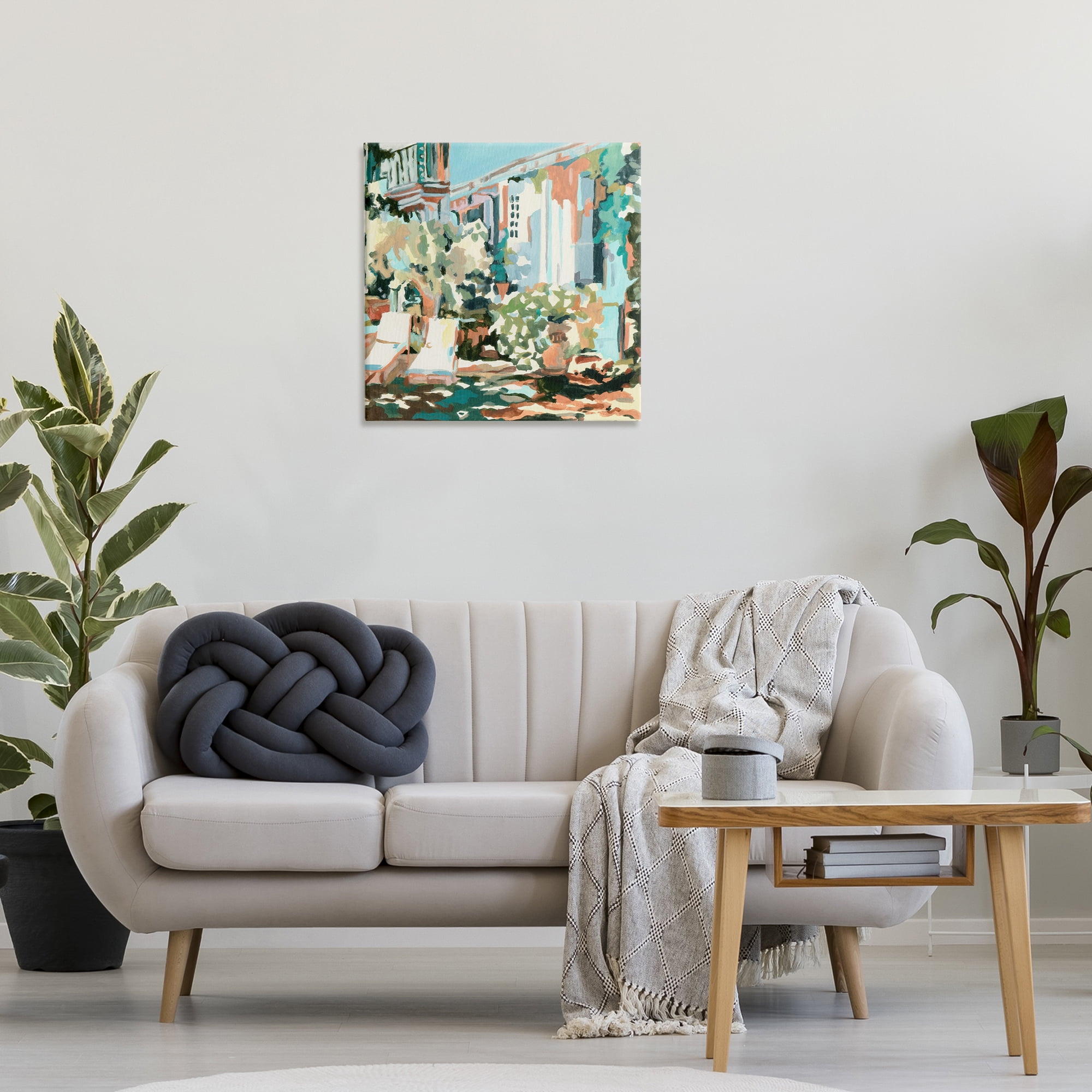 Stupell Industries City Street Abstraction Scenic & Cityscapes Painting Wrapped Canvas Art Print Wall Art, 24 x 24