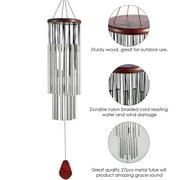 BSHAPPLUS® 32 Wind Chimes,27 Tubes Metal Wind Chimes Silver Tube Wind Chime Chapel Church Bells Outdoor Garden Yard Indoor Pathway Hanging Home Decoration