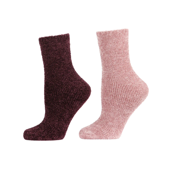 Josie Natori Chenille Crew Socks, 2 pack