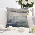 thumbnail image 3 of Stylish 2-Pack Cushion Cover: Grey & Blue Abstract Art Design, Super Soft Linen Material, Zippered, Modern Decorative, Perfect for Sofa & Couch, 20x20 Inches., 3 of 7