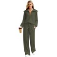 thumbnail image 2 of Lounge Sets For Women 2023 Oversized Half Zip Sweatshirt And Wide Leg Sweatpant 2 Piece Outfits Sweatsuit Tracksuit, 2 of 7