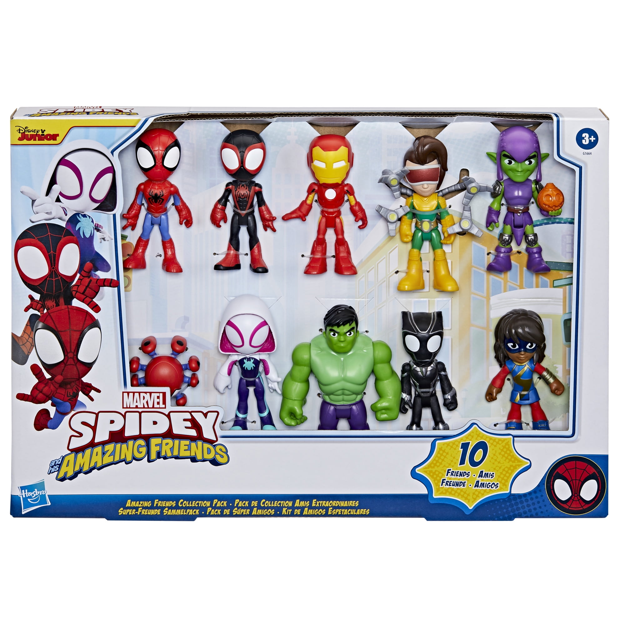 Marvel, Spidey and His Amazing Friends Collection Pack, Includes 10 Figures, for Kids Ages 3+  (图2)