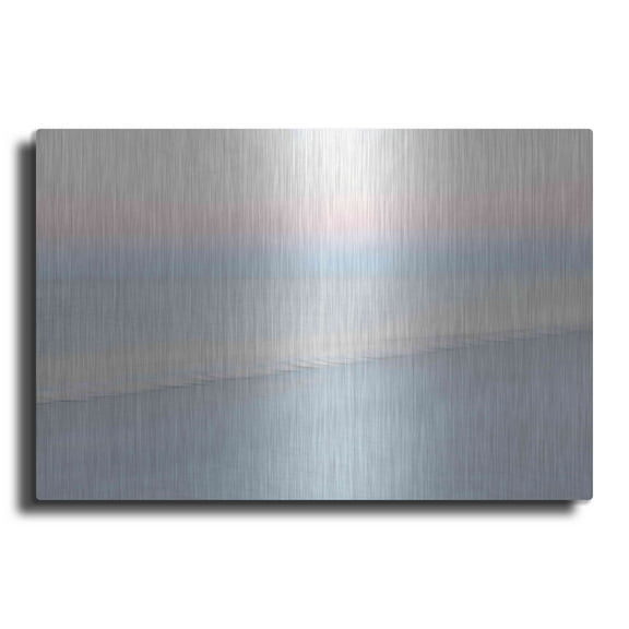 Luxe Metal Art 'Crescent Beach #9' by John Juracek, Metal Wall Art, 16"x12"