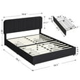 thumbnail image 5 of VECELO Full Size Bed Frame with 4 Storage Drawers, Modern Upholstered Platform Bed Frame with Adjustable Headboard, No Box Spring Needed, Black, 5 of 11