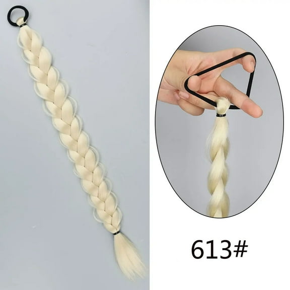 Namzi Braid Wigs (Hair Loop Style) Ponytail Extension - 2 Pcs , silvery, 60.96CM/24in Length, Heat-Resistant Synthetic Hair, Realistic Texture for Women’s Daily Hairstyling,