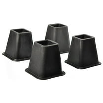 Grand Innovation -6" Bed Risers 4-Piece Set- Heavy-Duty Furniture Lifters- Black